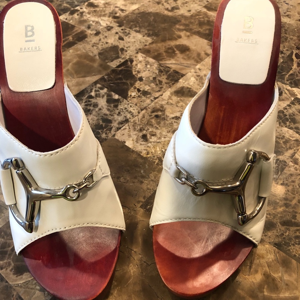 White leather Mules